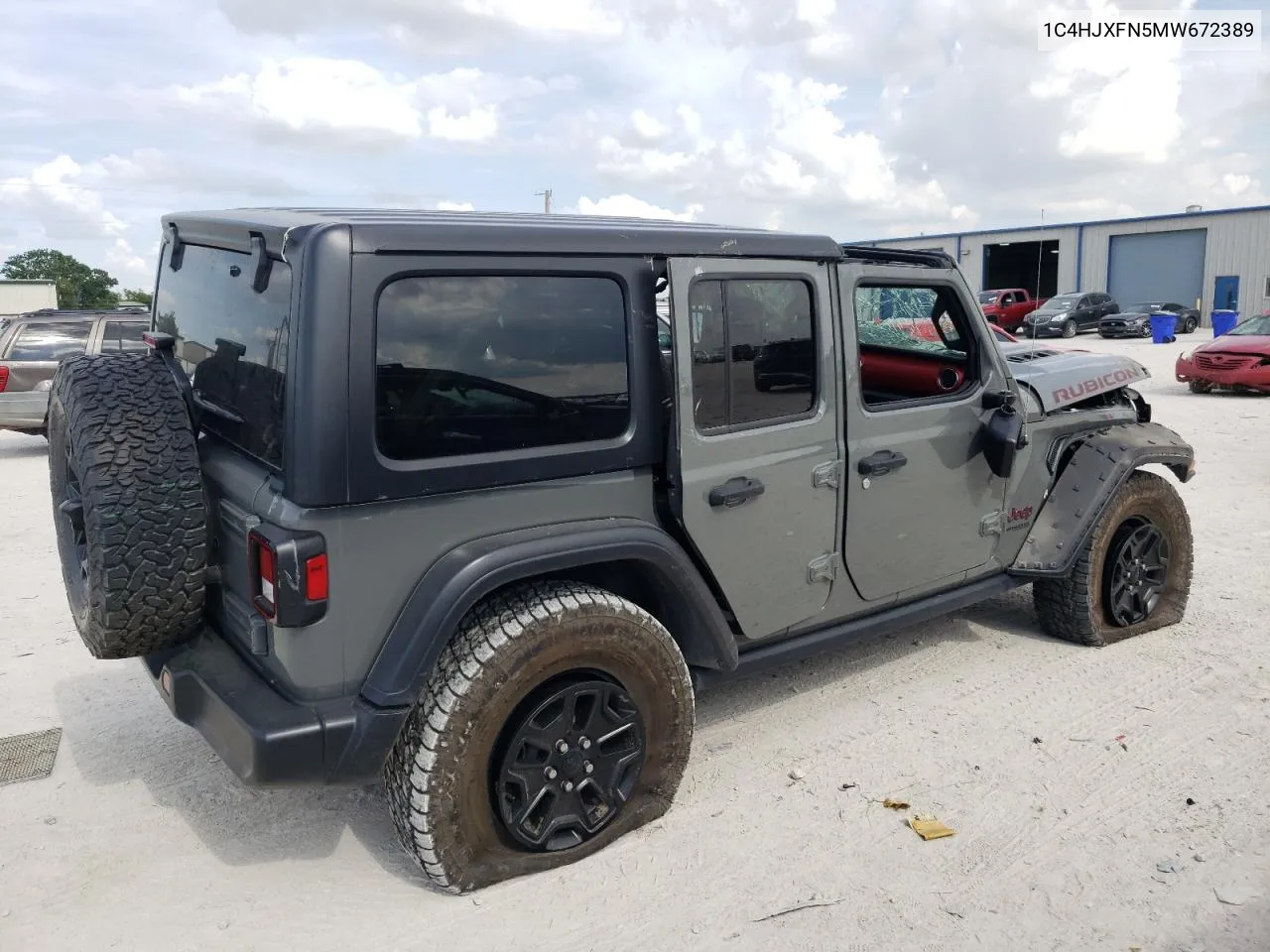 2021 Jeep Wrangler Unlimited Rubicon VIN: 1C4HJXFN5MW672389 Lot: 60245694