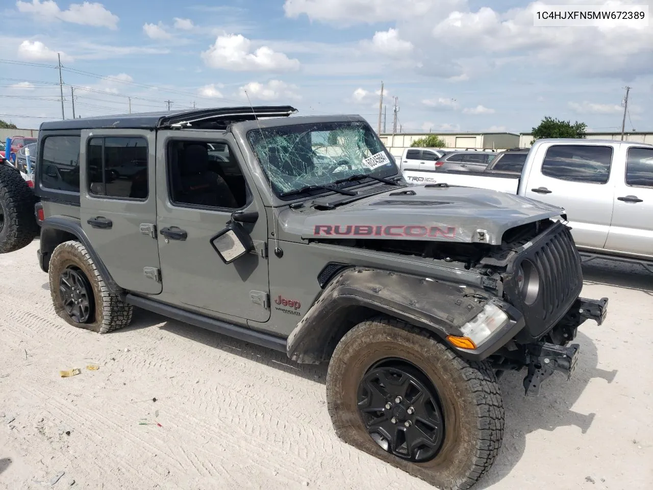 1C4HJXFN5MW672389 2021 Jeep Wrangler Unlimited Rubicon