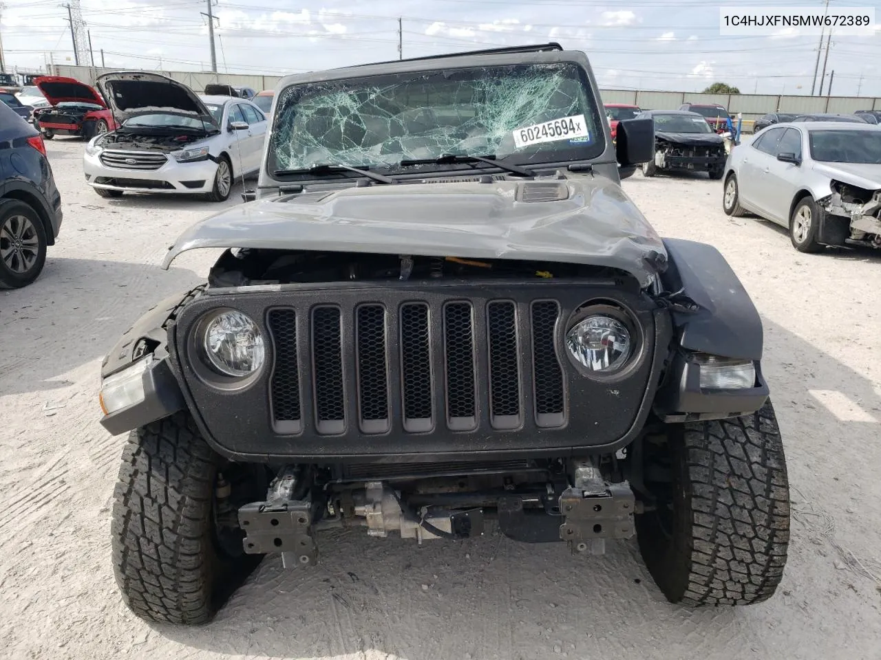 2021 Jeep Wrangler Unlimited Rubicon VIN: 1C4HJXFN5MW672389 Lot: 60245694