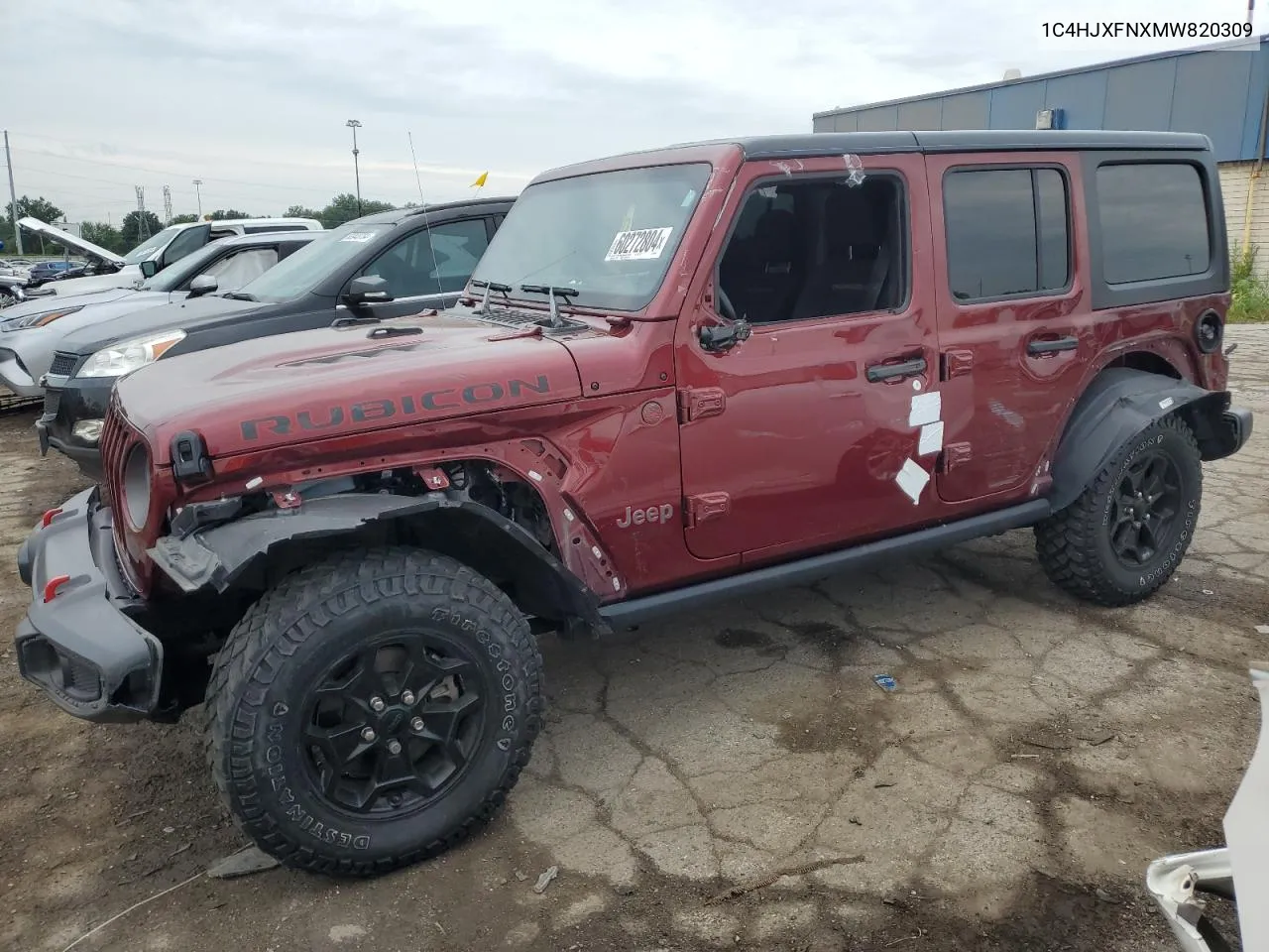 2021 Jeep Wrangler Unlimited Rubicon VIN: 1C4HJXFNXMW820309 Lot: 60272804