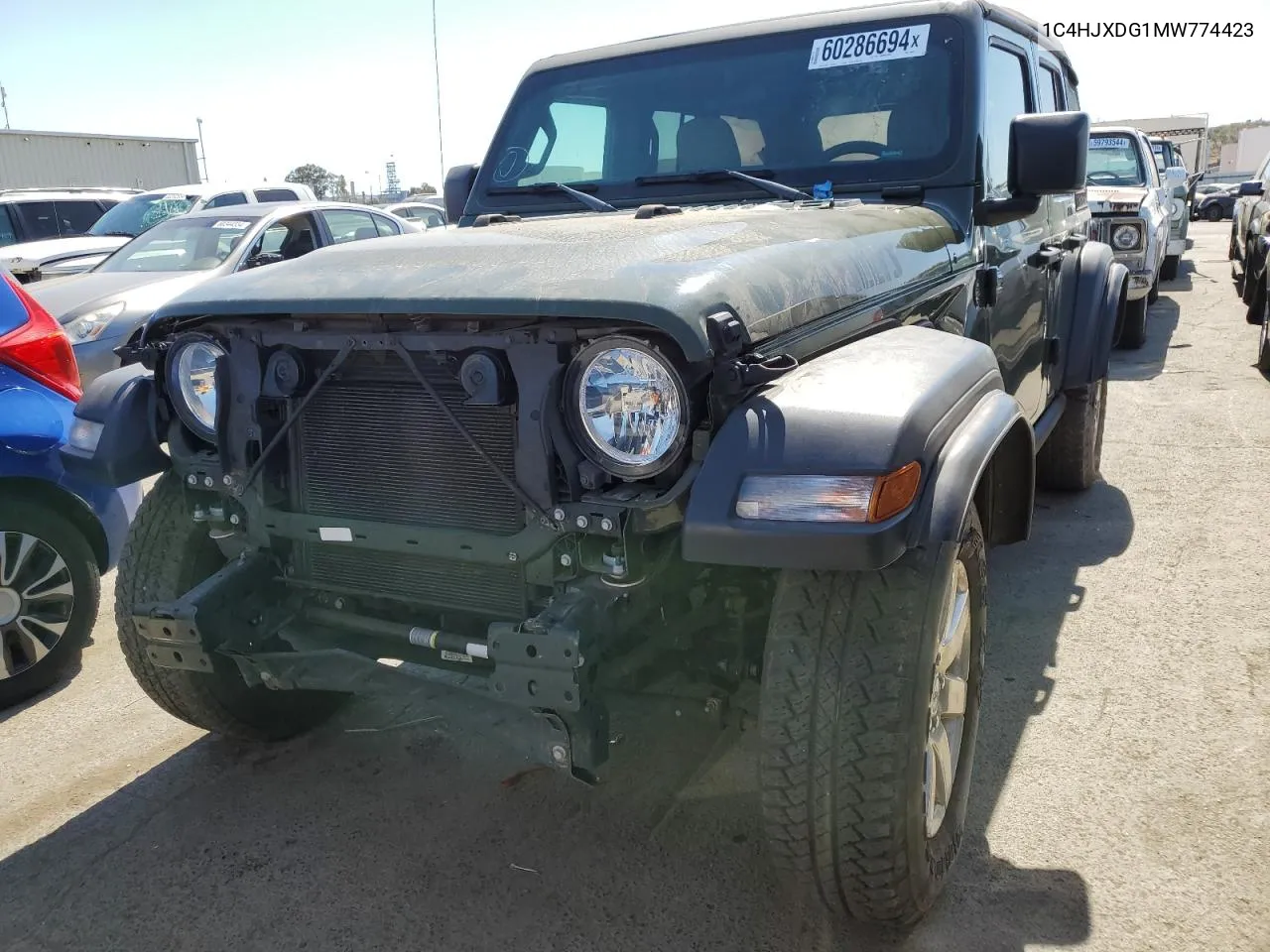 2021 Jeep Wrangler Unlimited Sport VIN: 1C4HJXDG1MW774423 Lot: 60286694