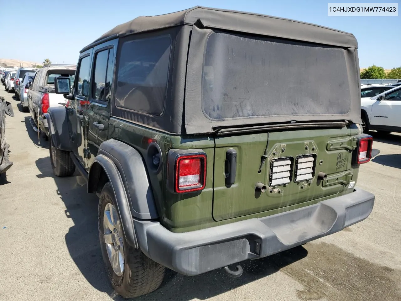 2021 Jeep Wrangler Unlimited Sport VIN: 1C4HJXDG1MW774423 Lot: 60286694