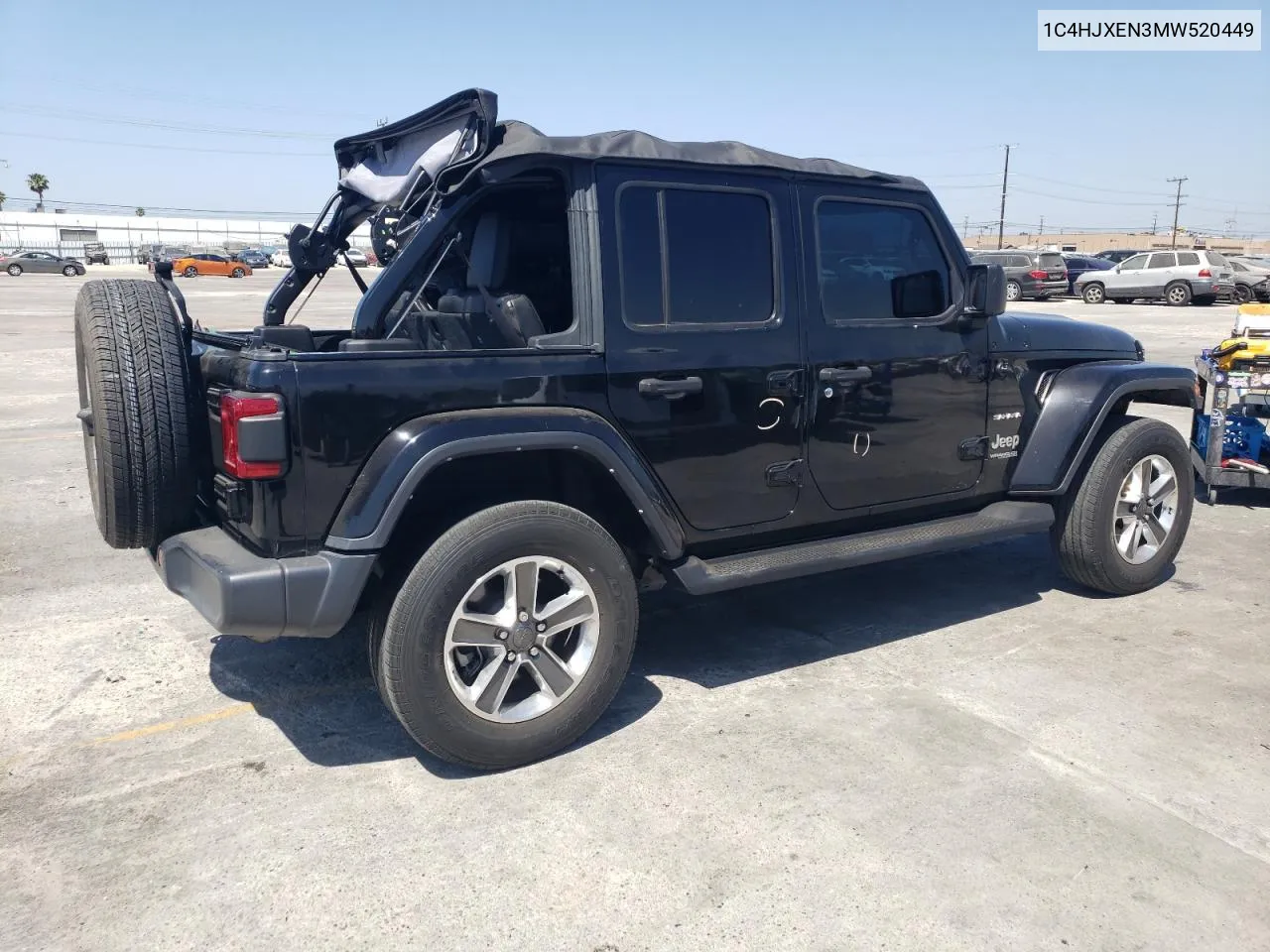 2021 Jeep Wrangler Unlimited Sahara VIN: 1C4HJXEN3MW520449 Lot: 60312604