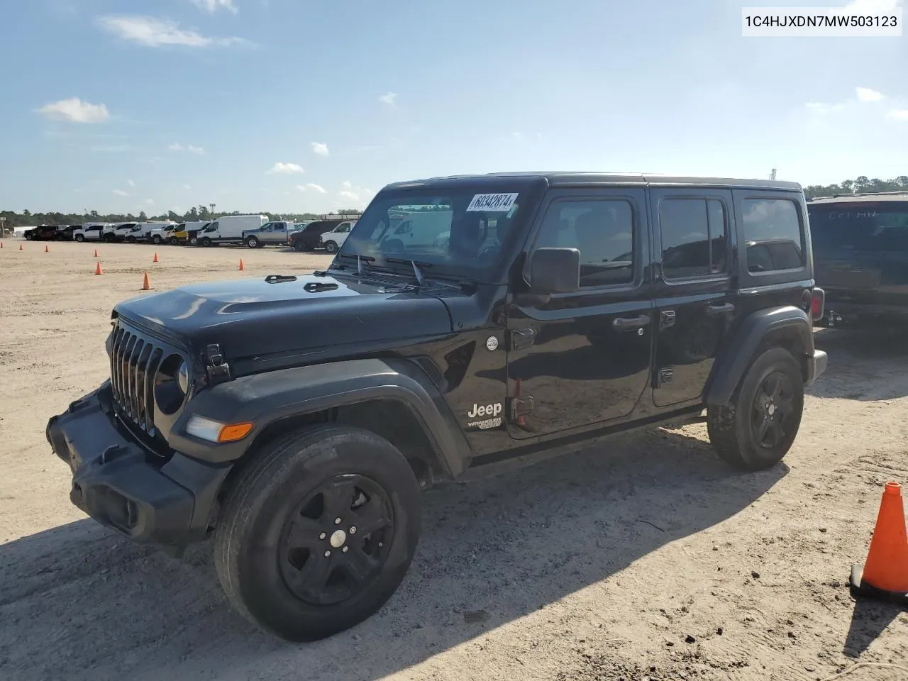 1C4HJXDN7MW503123 2021 Jeep Wrangler Unlimited Sport