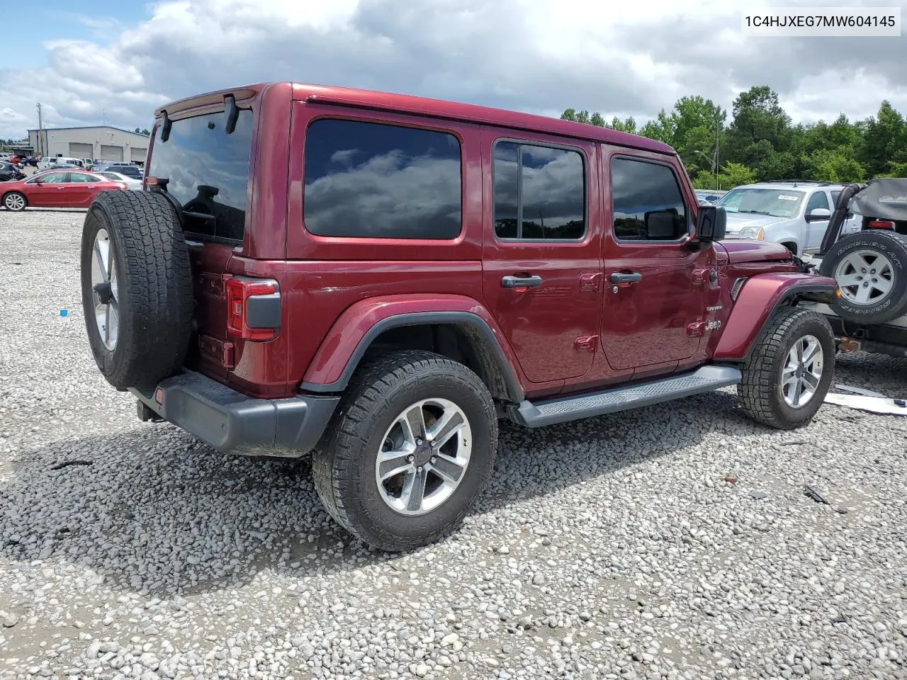 2021 Jeep Wrangler Unlimited Sahara VIN: 1C4HJXEG7MW604145 Lot: 61352514