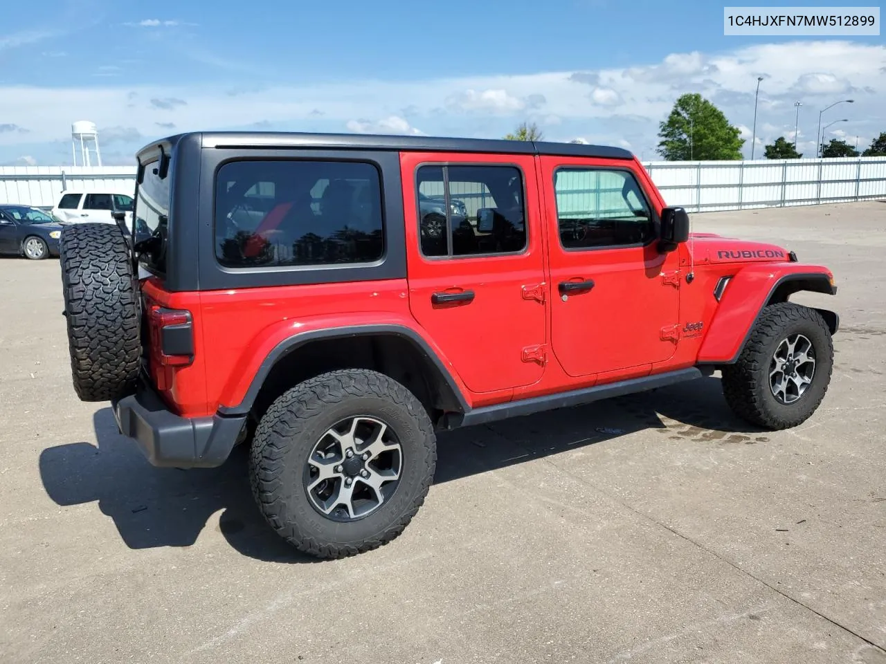 2021 Jeep Wrangler Unlimited Rubicon VIN: 1C4HJXFN7MW512899 Lot: 61665504