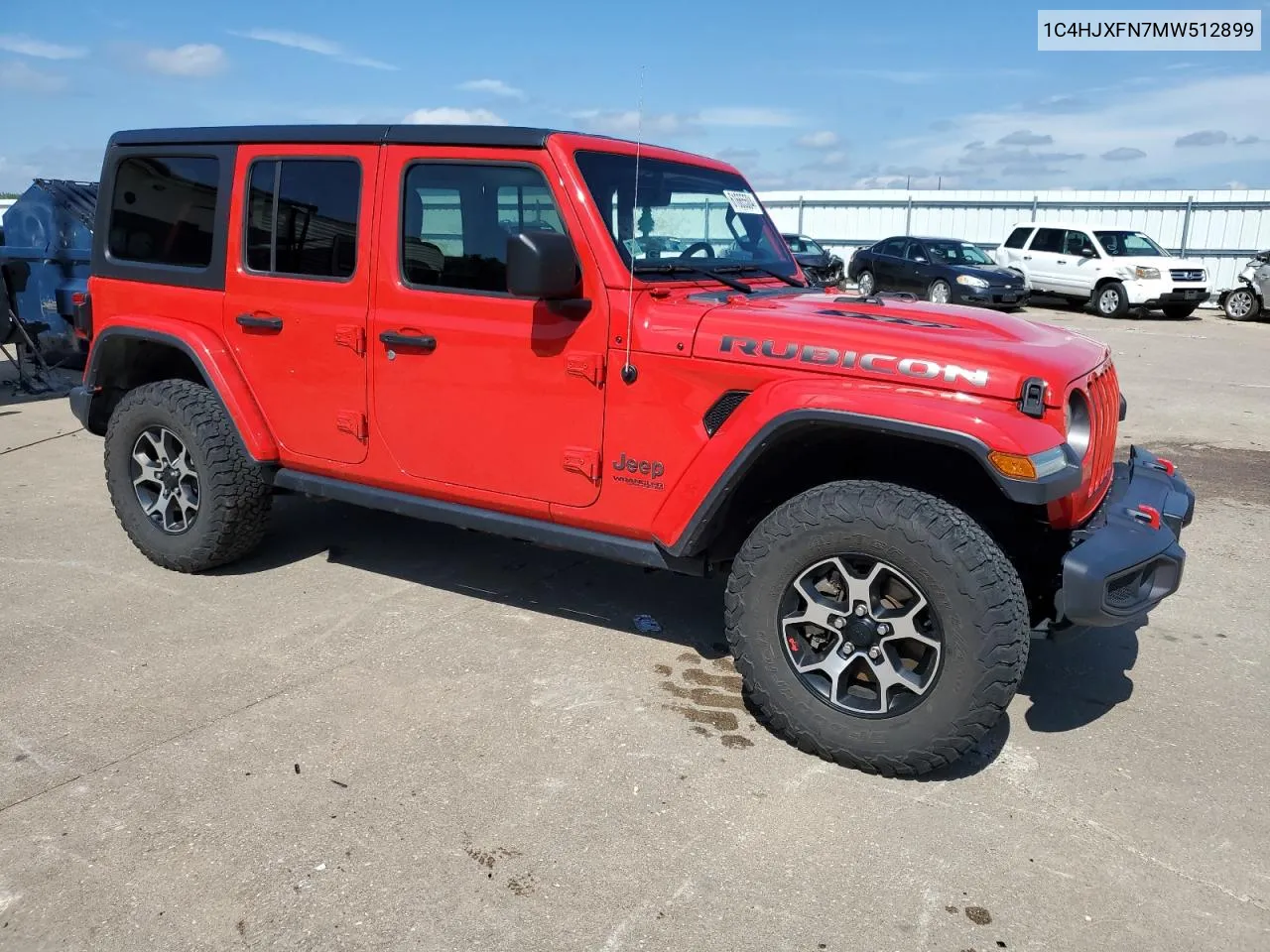 2021 Jeep Wrangler Unlimited Rubicon VIN: 1C4HJXFN7MW512899 Lot: 61665504