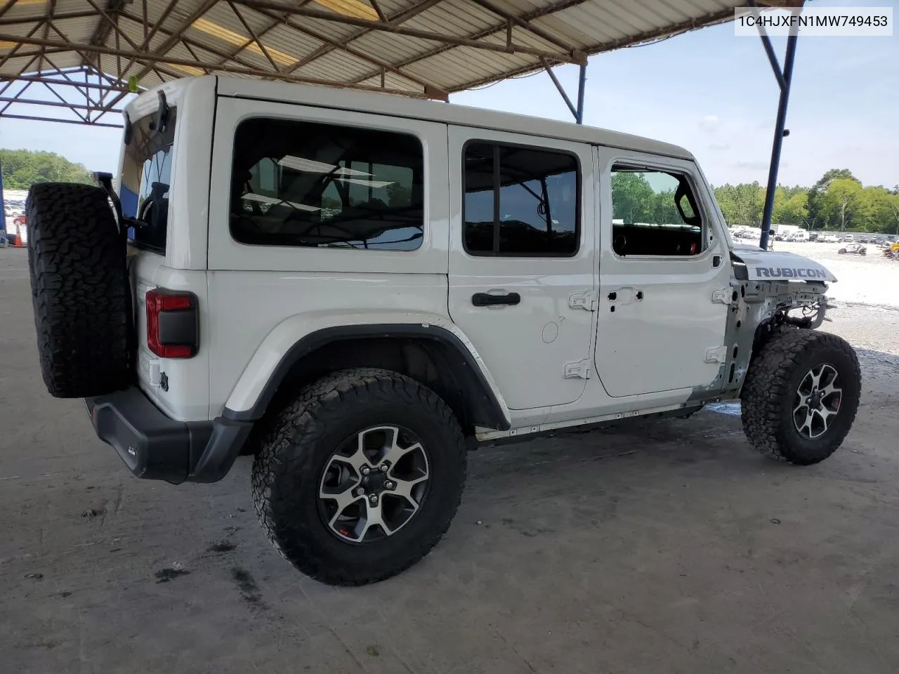 1C4HJXFN1MW749453 2021 Jeep Wrangler Unlimited Rubicon