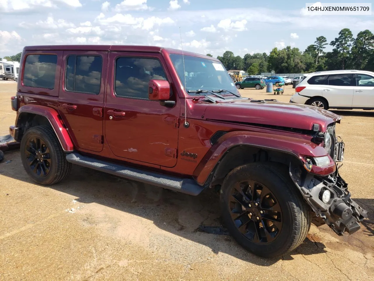 2021 Jeep Wrangler Unlimited Sahara VIN: 1C4HJXEN0MW651709 Lot: 61847154