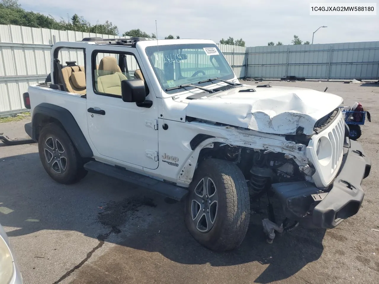 1C4GJXAG2MW588180 2021 Jeep Wrangler Sport