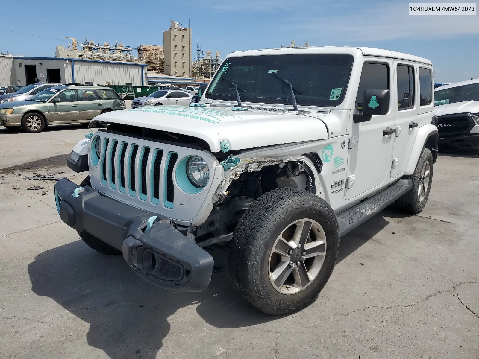 2021 Jeep Wrangler Unlimited Sahara VIN: 1C4HJXEM7MW542073 Lot: 62953774