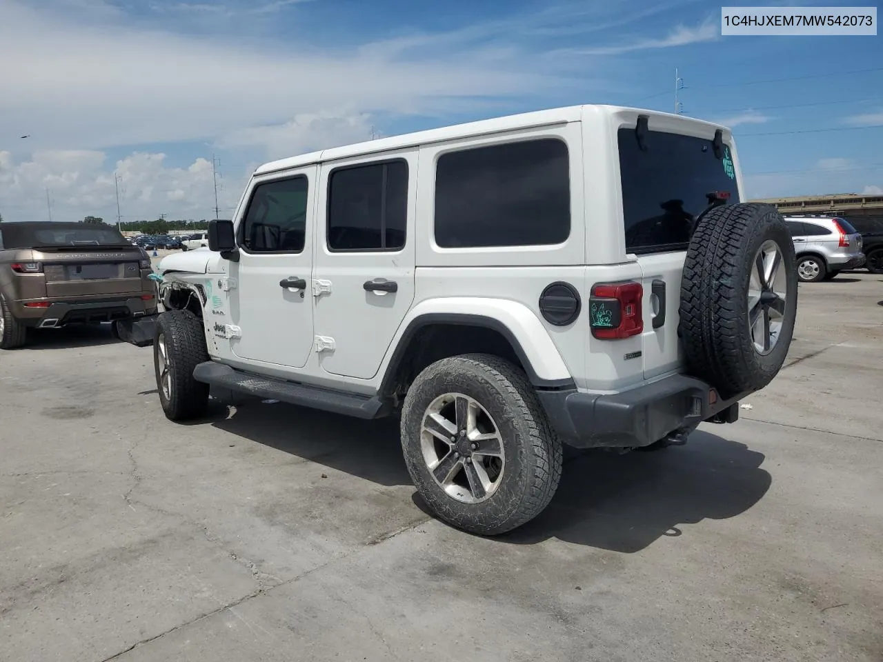 2021 Jeep Wrangler Unlimited Sahara VIN: 1C4HJXEM7MW542073 Lot: 62953774