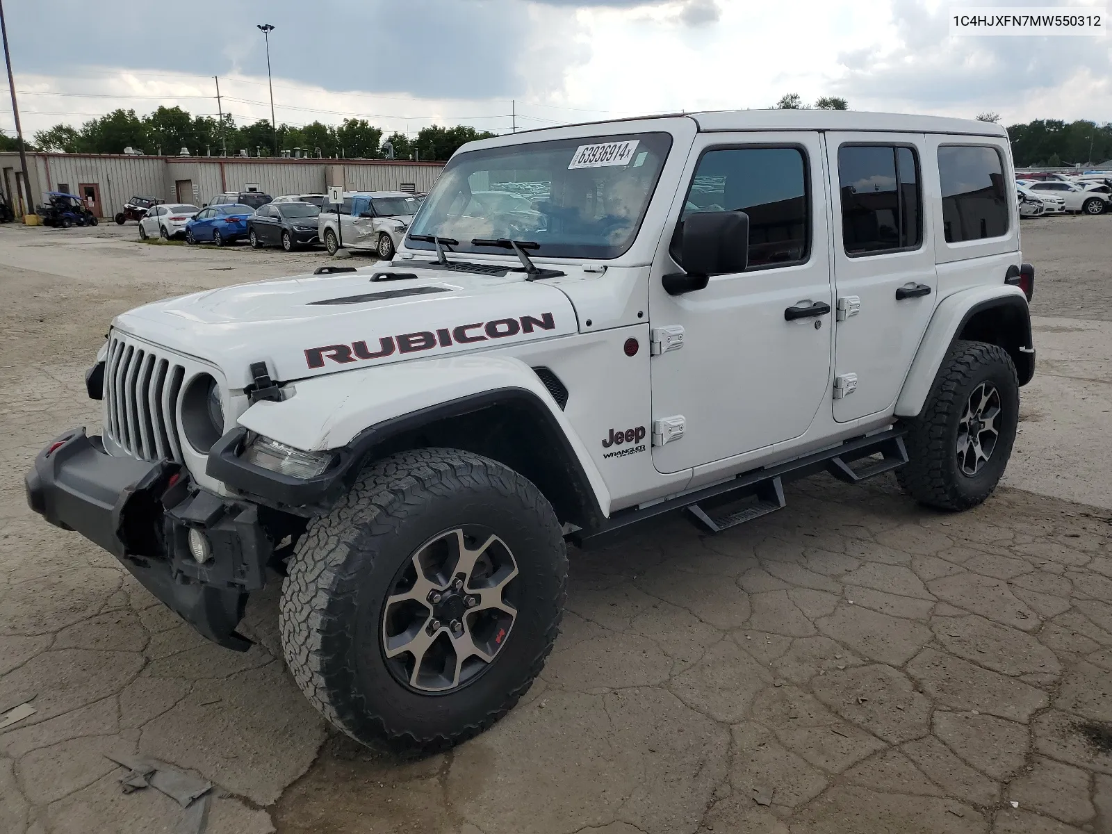 2021 Jeep Wrangler Unlimited Rubicon VIN: 1C4HJXFN7MW550312 Lot: 63936914