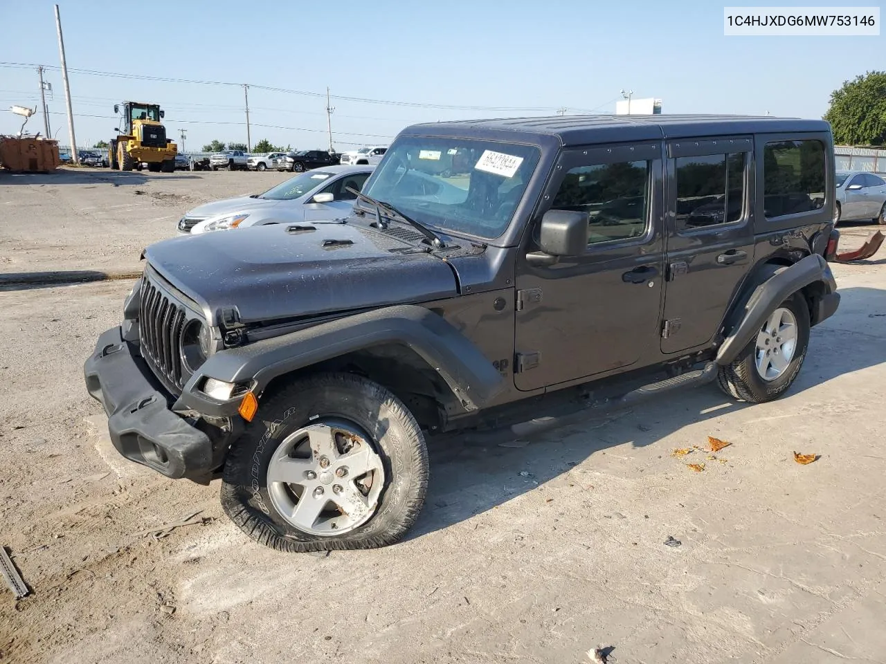 1C4HJXDG6MW753146 2021 Jeep Wrangler Unlimited Sport