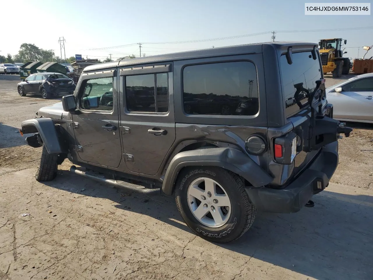 1C4HJXDG6MW753146 2021 Jeep Wrangler Unlimited Sport