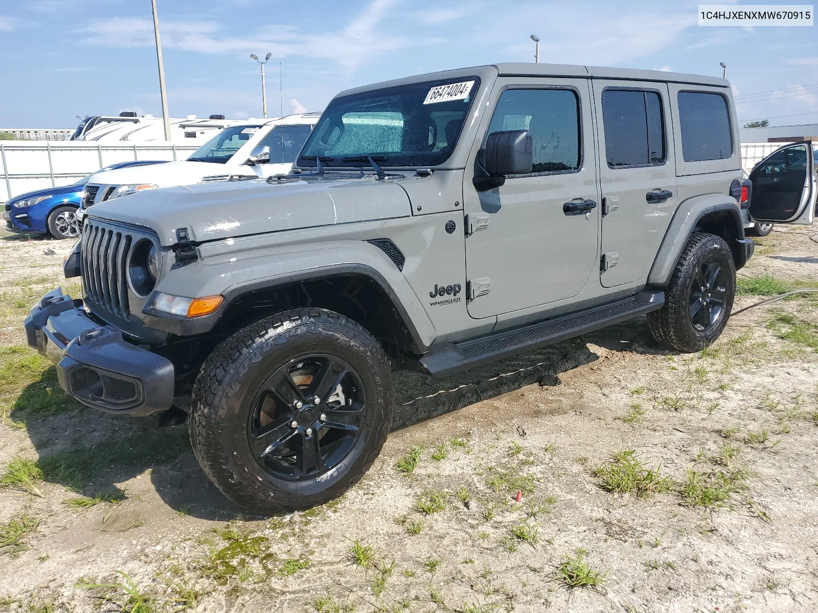 2021 Jeep Wrangler Unlimited Sahara VIN: 1C4HJXENXMW670915 Lot: 66474004