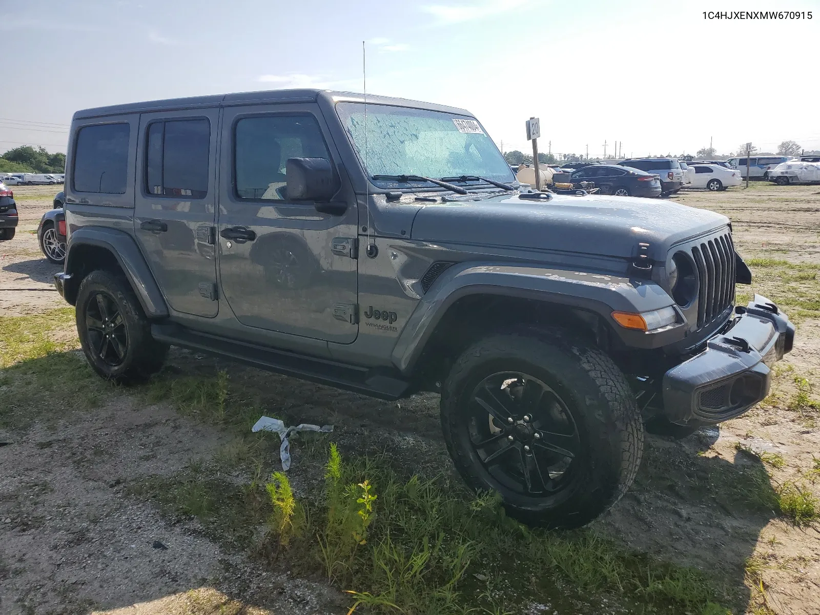 2021 Jeep Wrangler Unlimited Sahara VIN: 1C4HJXENXMW670915 Lot: 66474004