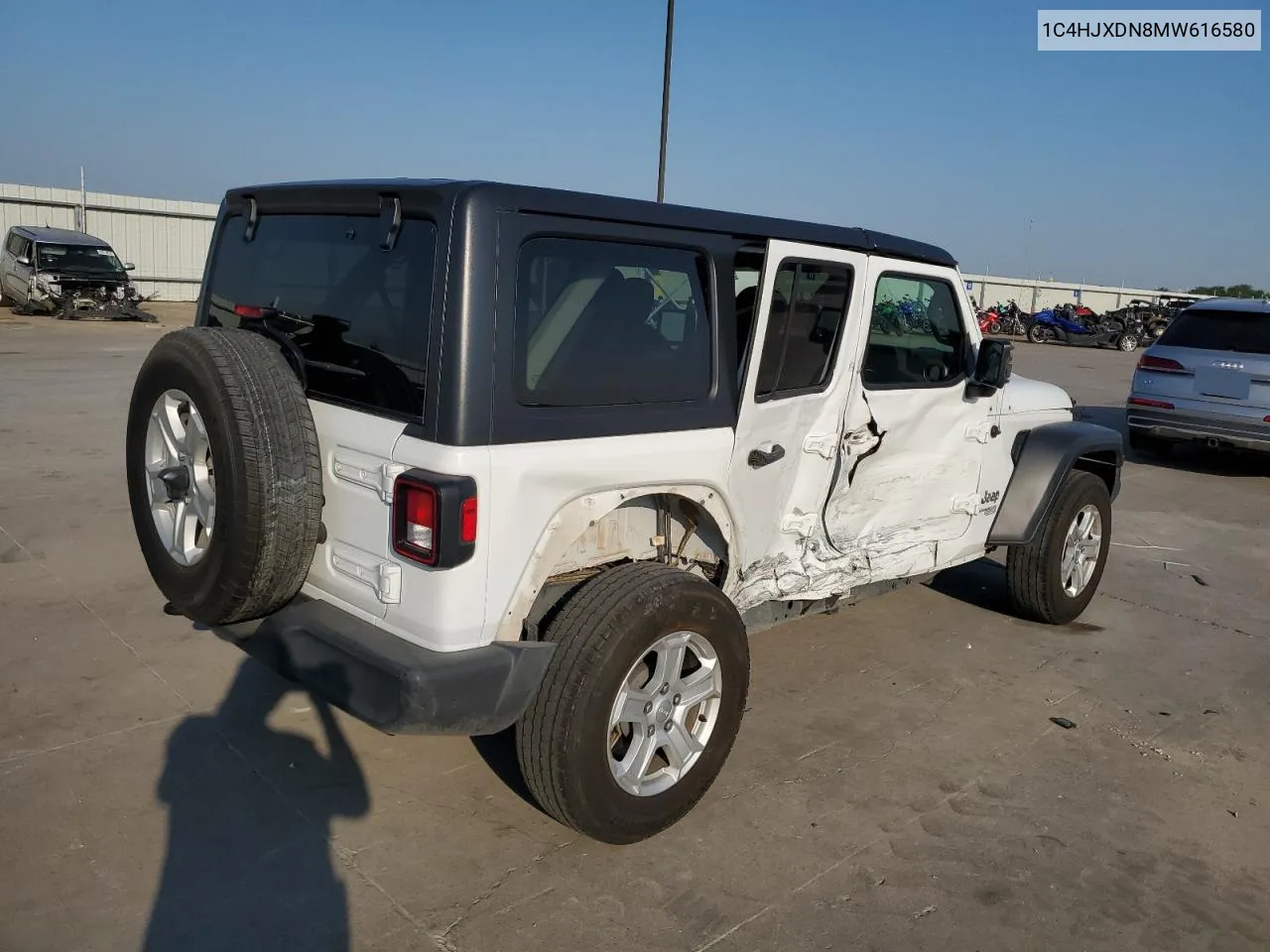 1C4HJXDN8MW616580 2021 Jeep Wrangler Unlimited Sport