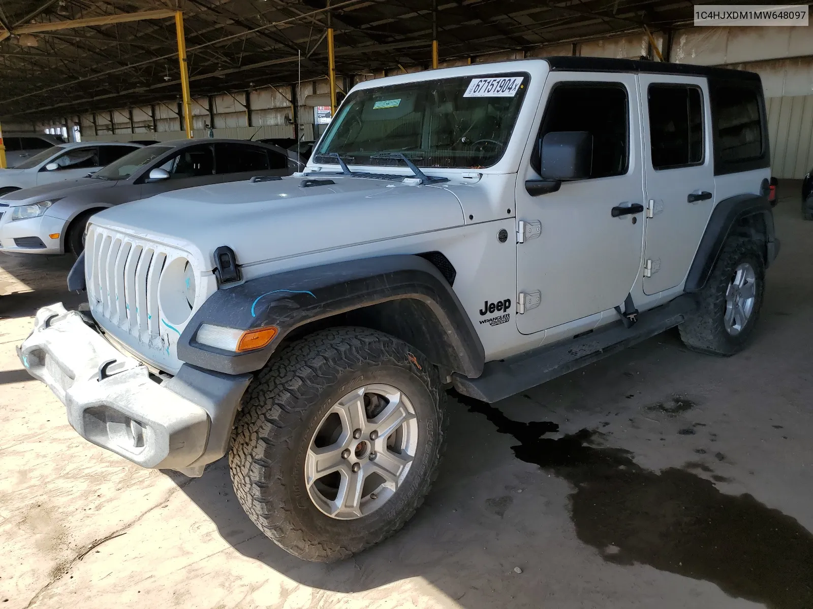 2021 Jeep Wrangler Unlimited Sport VIN: 1C4HJXDM1MW648097 Lot: 67151904