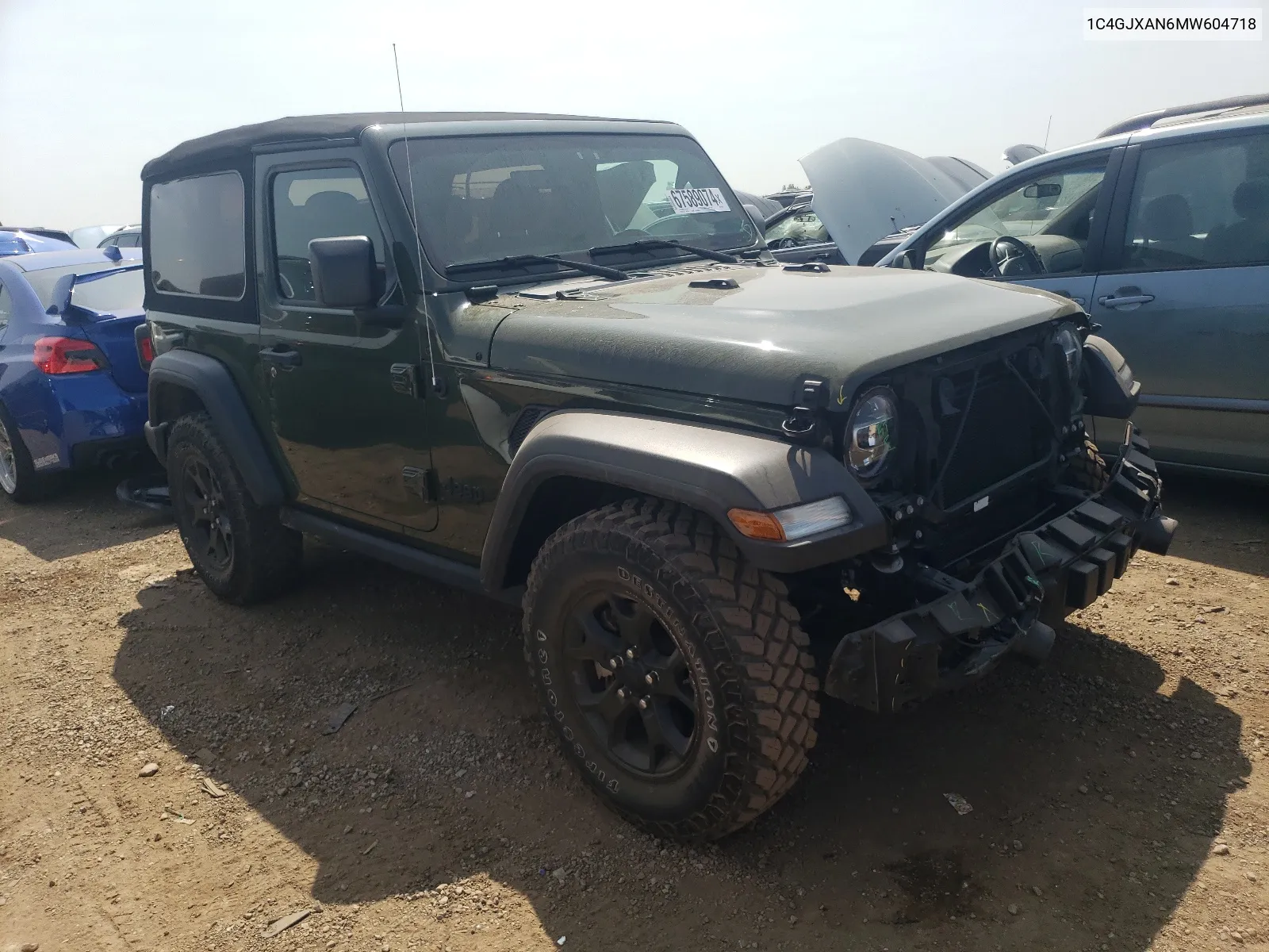 1C4GJXAN6MW604718 2021 Jeep Wrangler Sport