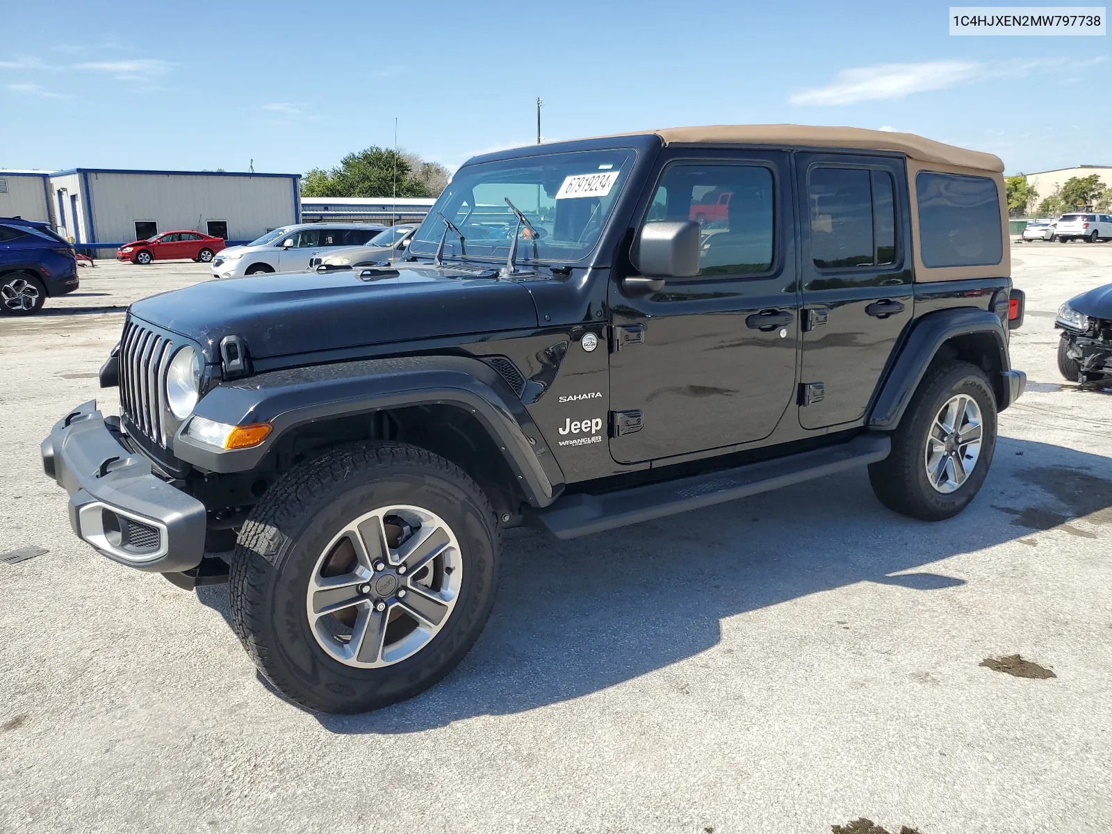 2021 Jeep Wrangler Unlimited Sahara VIN: 1C4HJXEN2MW797738 Lot: 67919234