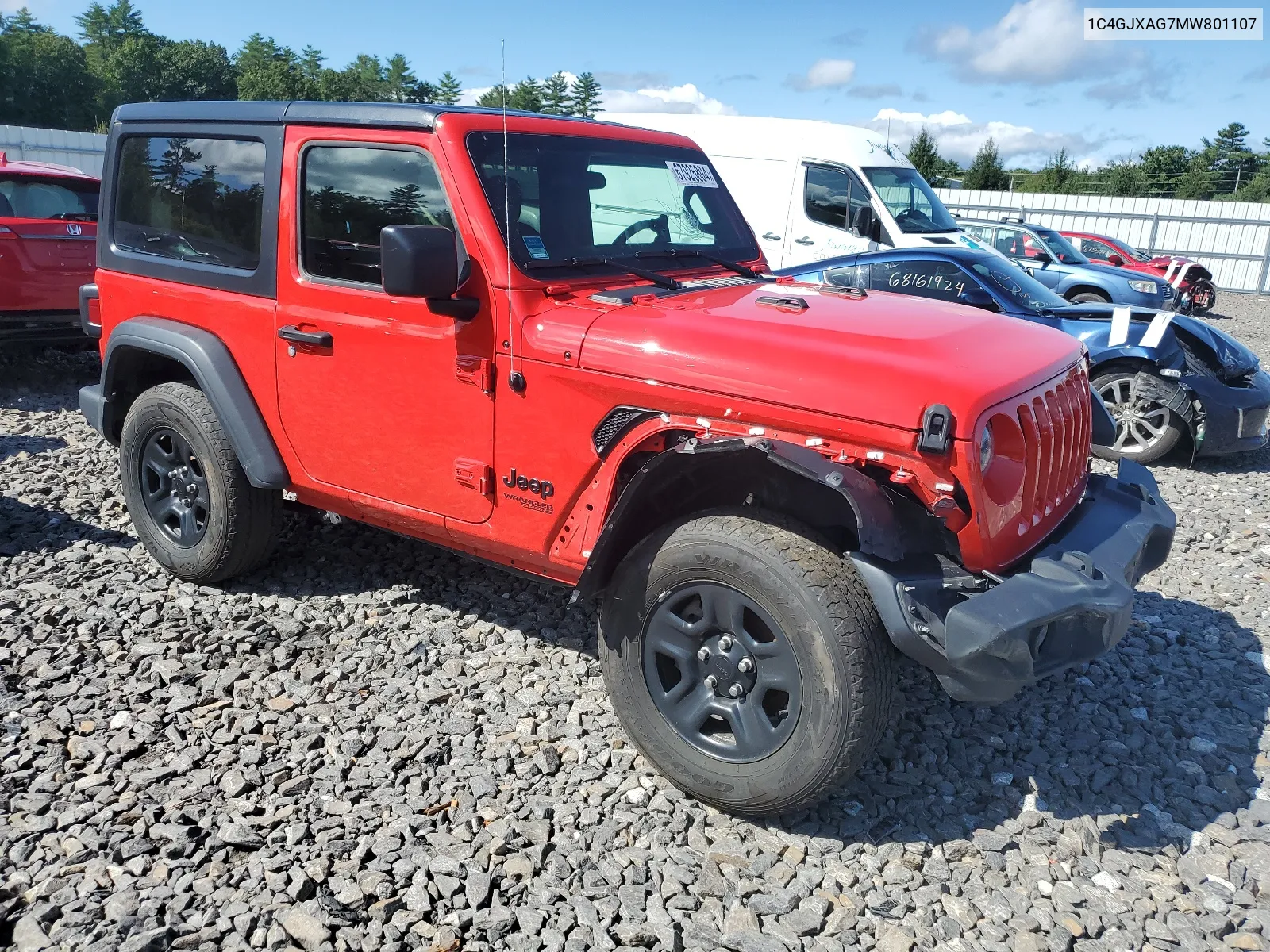 2021 Jeep Wrangler Sport VIN: 1C4GJXAG7MW801107 Lot: 67925804