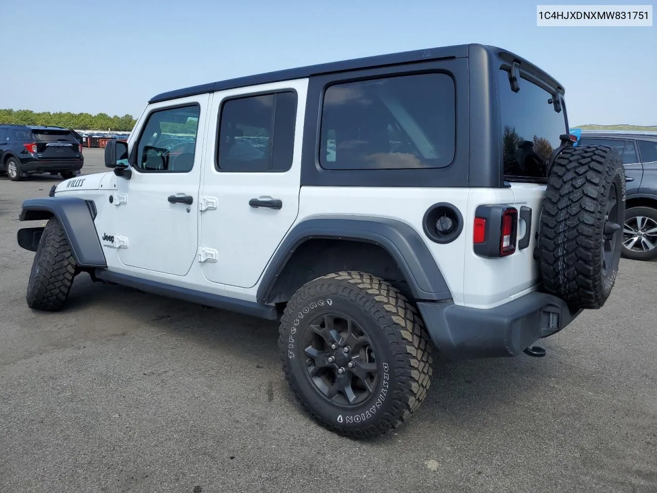 2021 Jeep Wrangler Unlimited Sport VIN: 1C4HJXDNXMW831751 Lot: 68136054