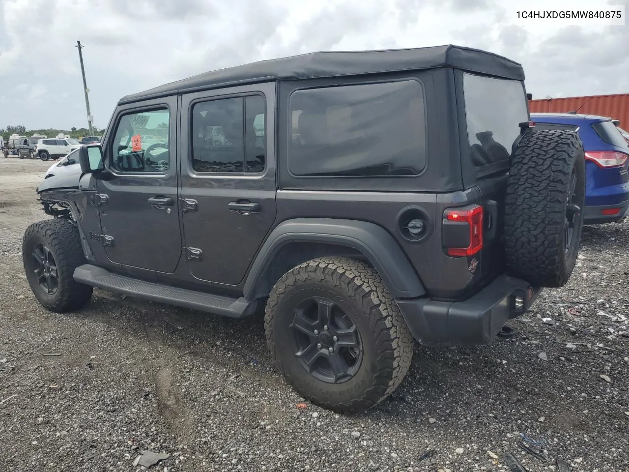 2021 Jeep Wrangler Unlimited Sport VIN: 1C4HJXDG5MW840875 Lot: 68845764