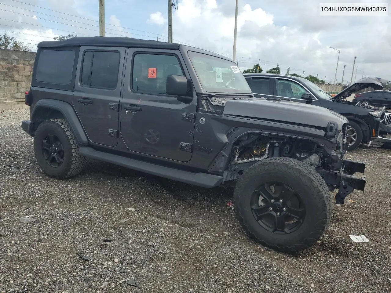 2021 Jeep Wrangler Unlimited Sport VIN: 1C4HJXDG5MW840875 Lot: 68845764