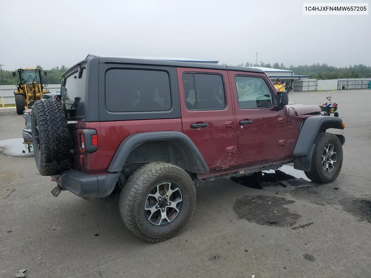 2021 Jeep Wrangler Unlimited Rubicon VIN: 1C4HJXFN4MW657205 Lot: 68852324