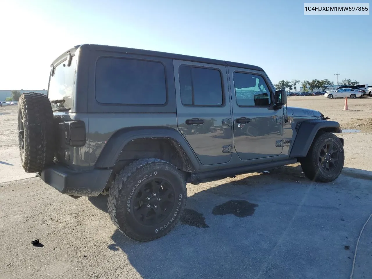 2021 Jeep Wrangler Unlimited Sport VIN: 1C4HJXDM1MW697865 Lot: 69591964