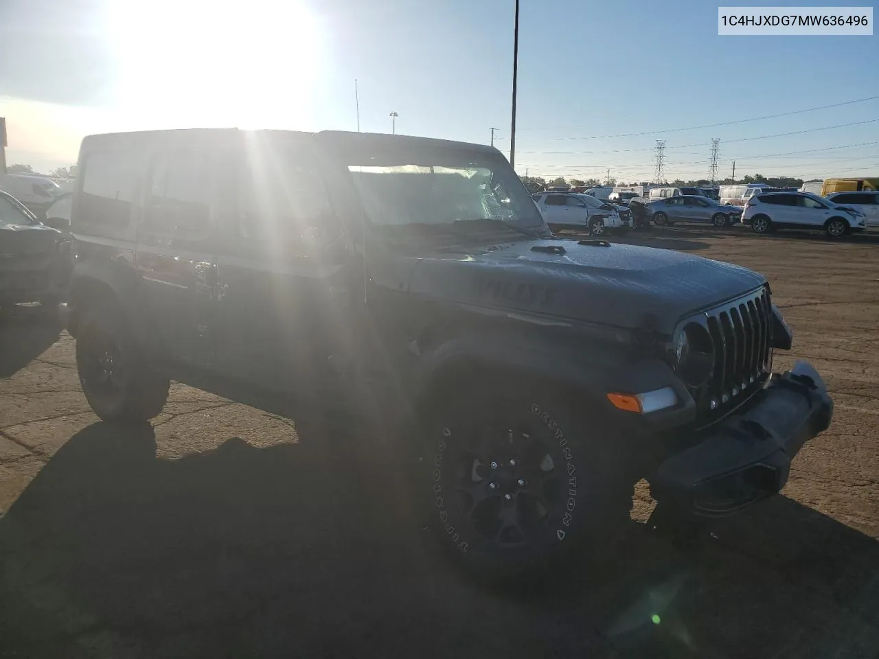 2021 Jeep Wrangler Unlimited Sport VIN: 1C4HJXDG7MW636496 Lot: 69682504