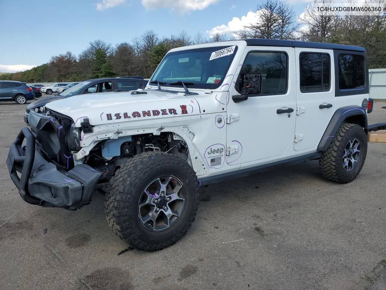 2021 Jeep Wrangler Unlimited Sport VIN: 1C4HJXDG8MW606360 Lot: 70066764