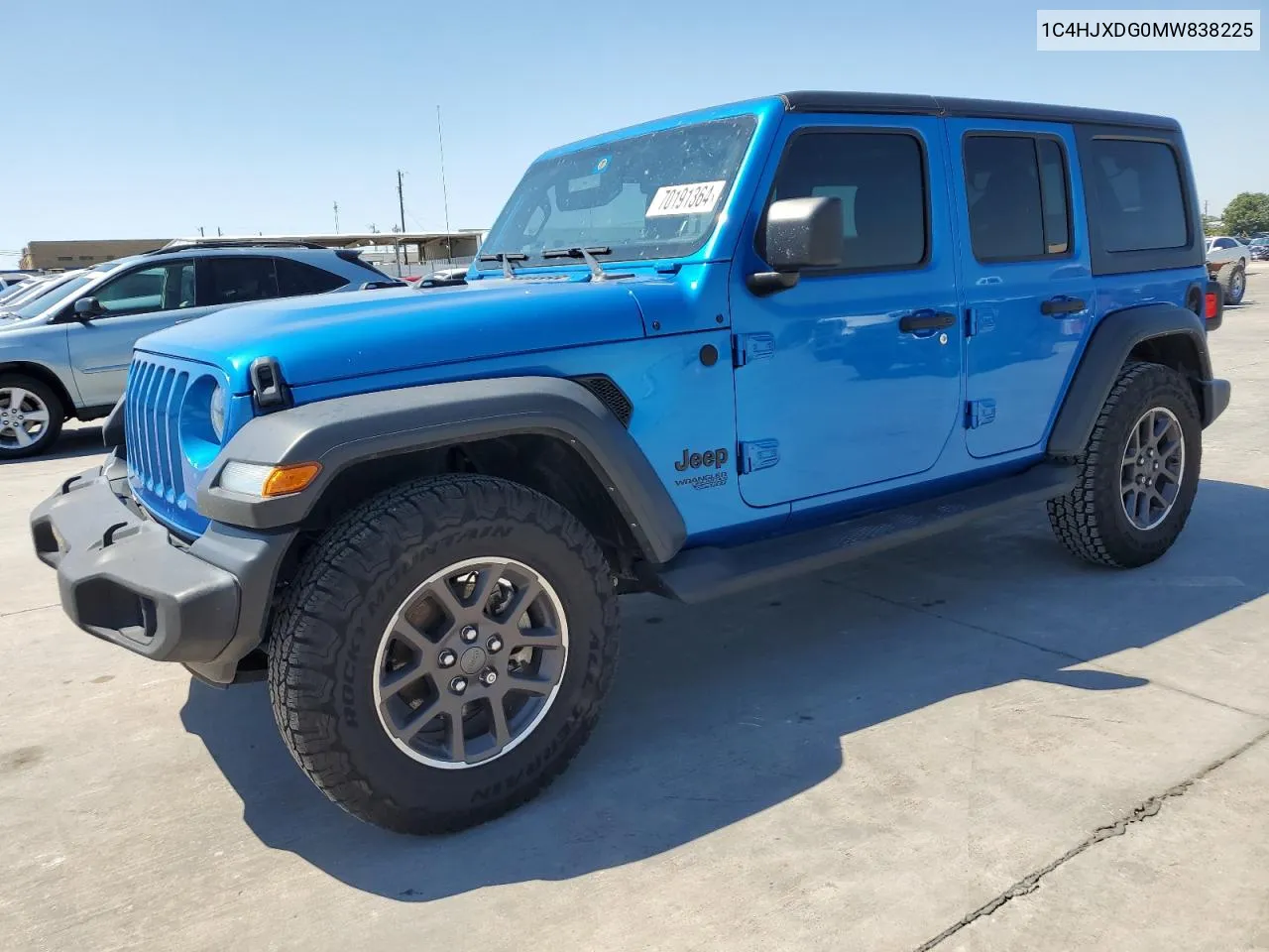 2021 Jeep Wrangler Unlimited Sport VIN: 1C4HJXDG0MW838225 Lot: 70191364