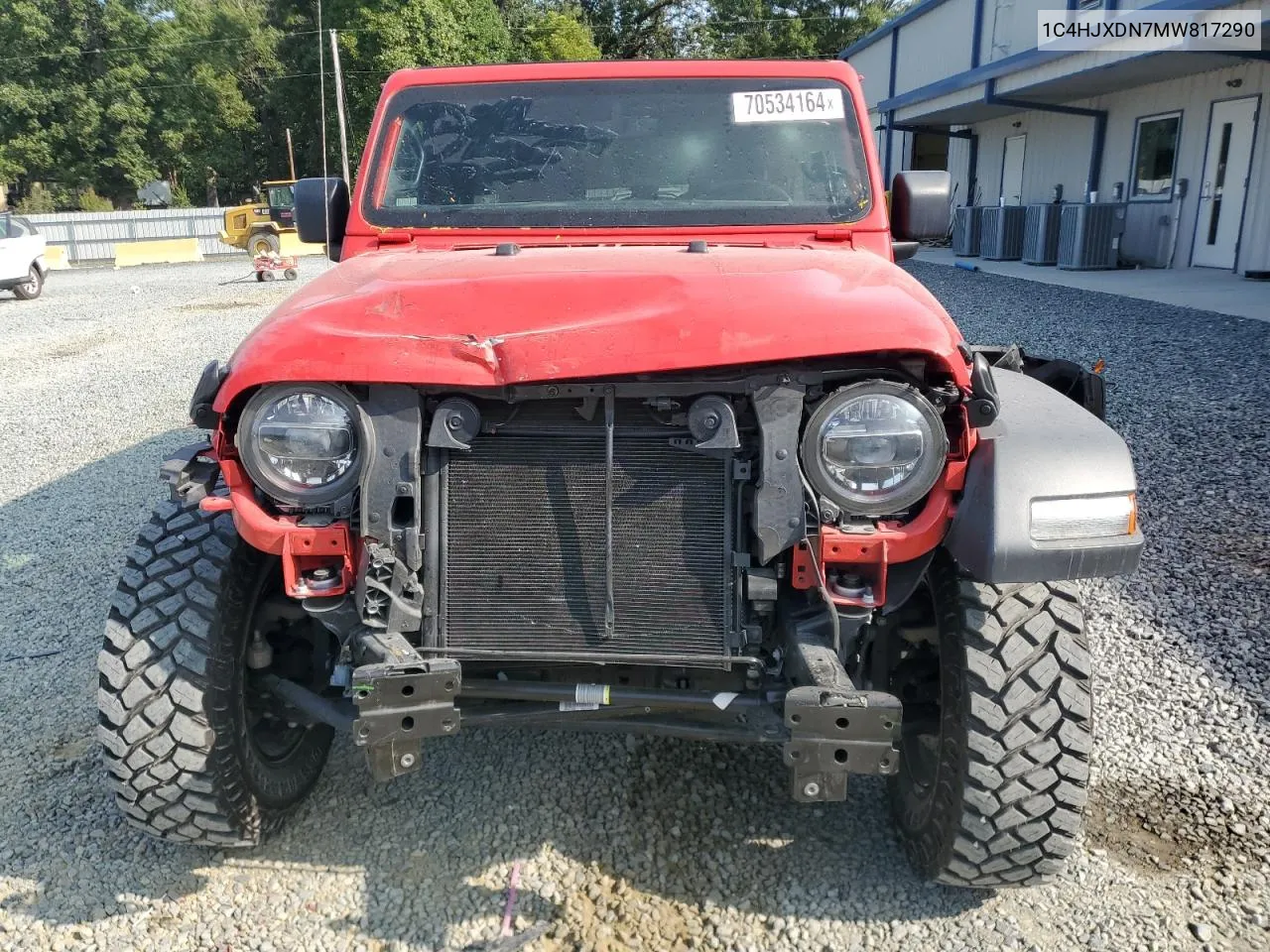 2021 Jeep Wrangler Unlimited Sport VIN: 1C4HJXDN7MW817290 Lot: 70534164