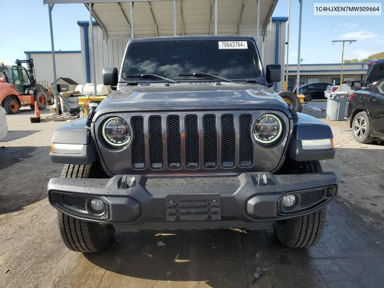 2021 Jeep Wrangler Unlimited Sahara VIN: 1C4HJXEN7MW509664 Lot: 70643764