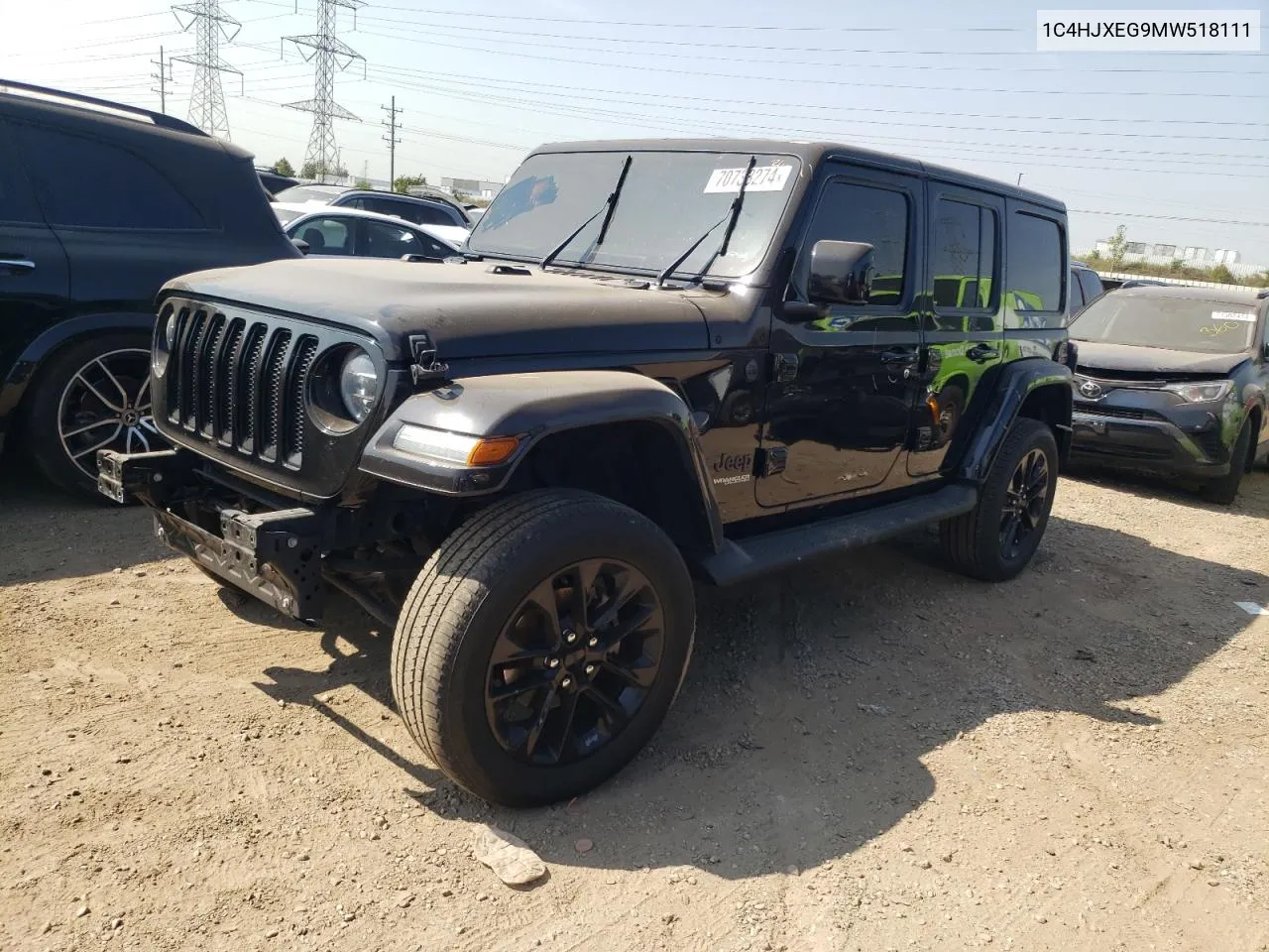 2021 Jeep Wrangler Unlimited Sahara VIN: 1C4HJXEG9MW518111 Lot: 70733274