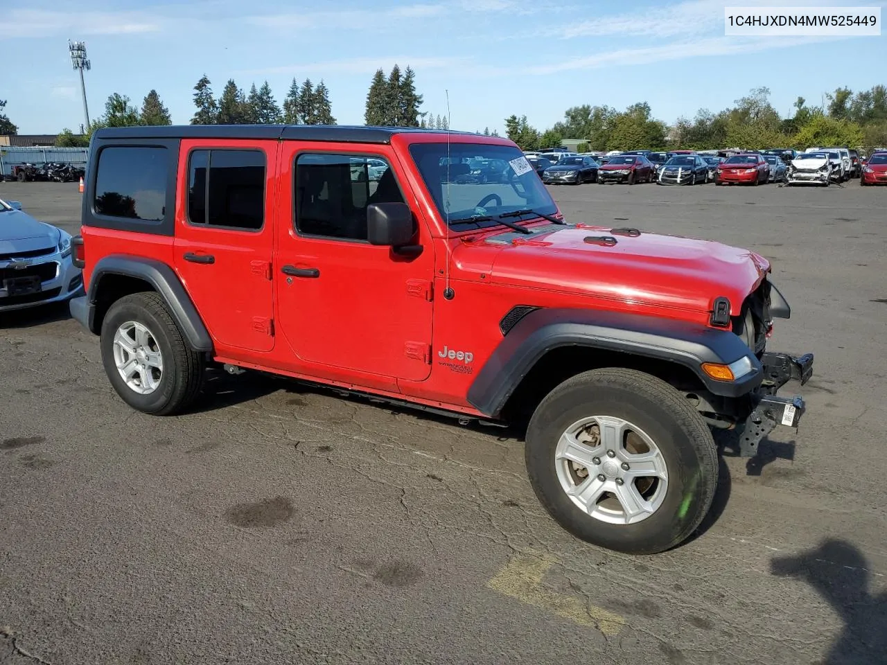 1C4HJXDN4MW525449 2021 Jeep Wrangler Unlimited Sport