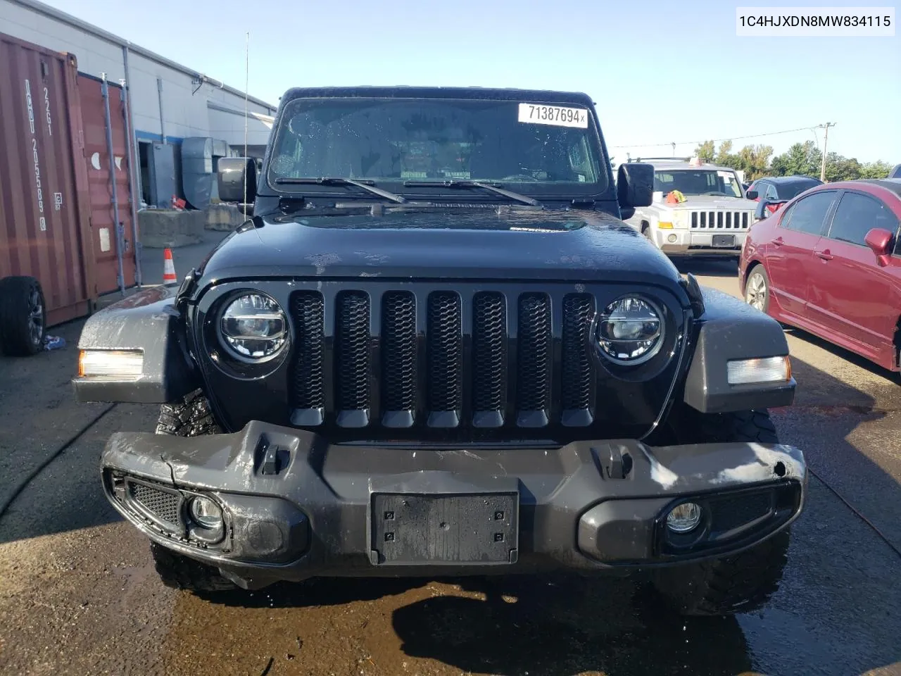 2021 Jeep Wrangler Unlimited Sport VIN: 1C4HJXDN8MW834115 Lot: 71387694