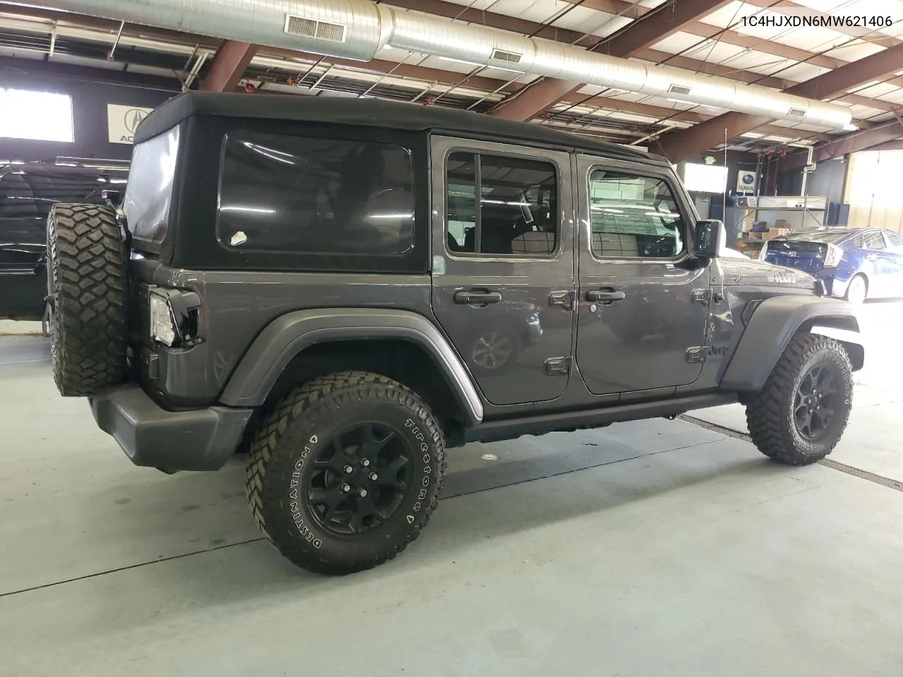 1C4HJXDN6MW621406 2021 Jeep Wrangler Unlimited Sport