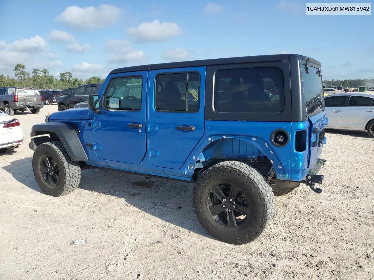 2021 Jeep Wrangler Unlimited Sport VIN: 1C4HJXDG1MW815942 Lot: 71492074