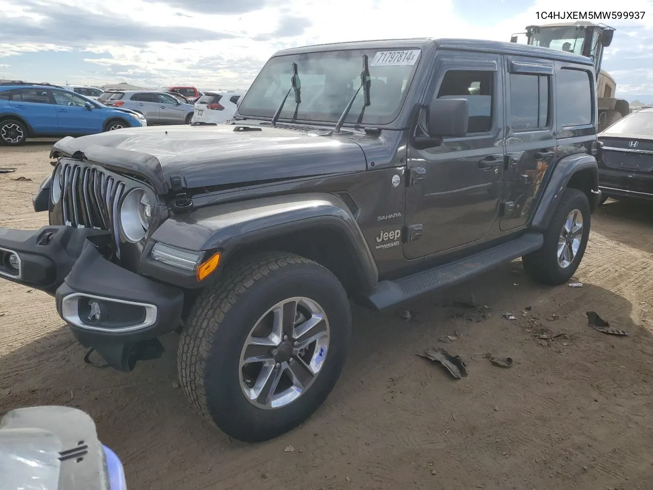 2021 Jeep Wrangler Unlimited Sahara VIN: 1C4HJXEM5MW599937 Lot: 71797814