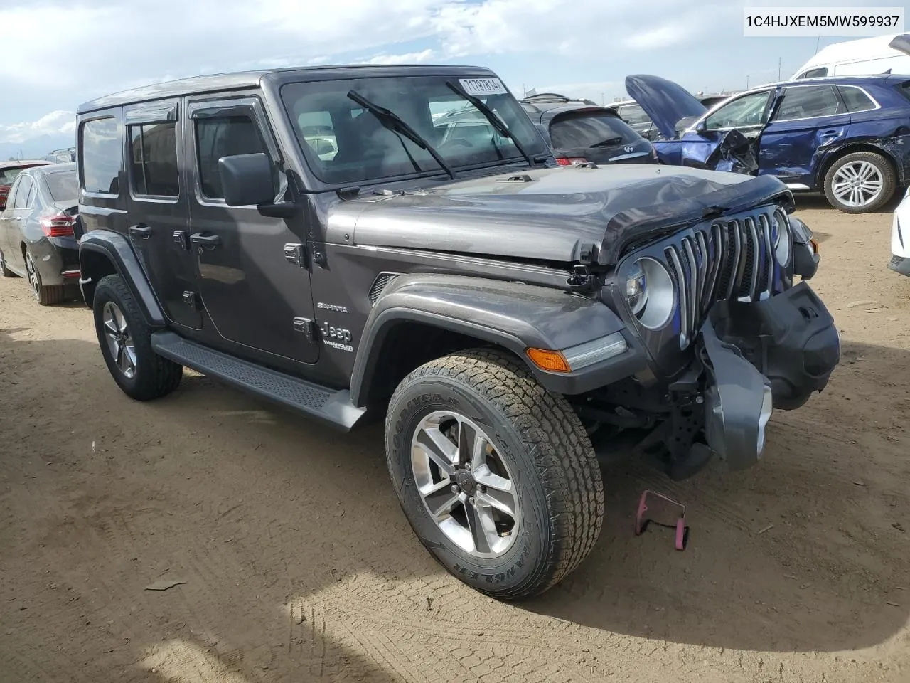 2021 Jeep Wrangler Unlimited Sahara VIN: 1C4HJXEM5MW599937 Lot: 71797814