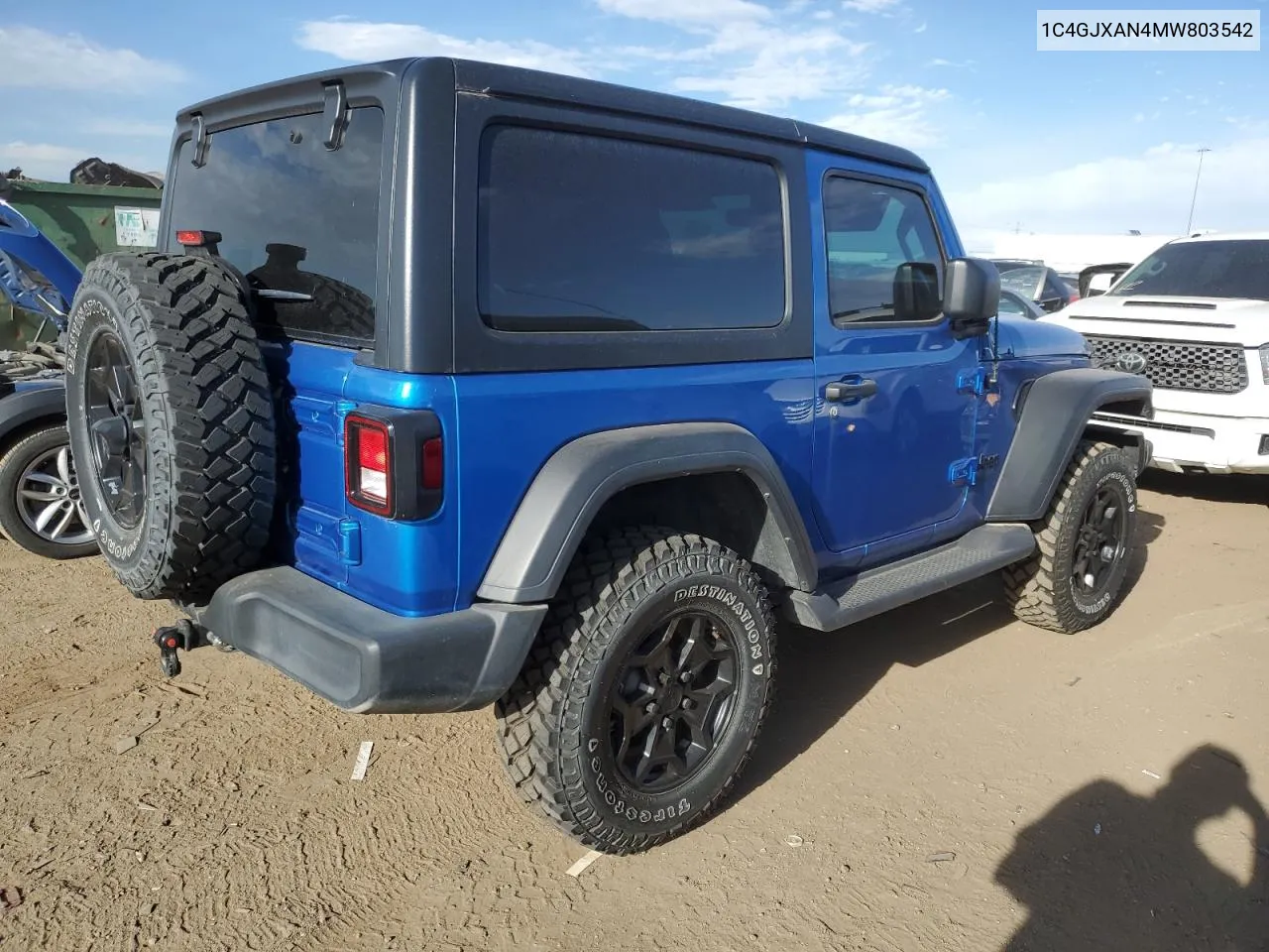 2021 Jeep Wrangler Sport VIN: 1C4GJXAN4MW803542 Lot: 71848904