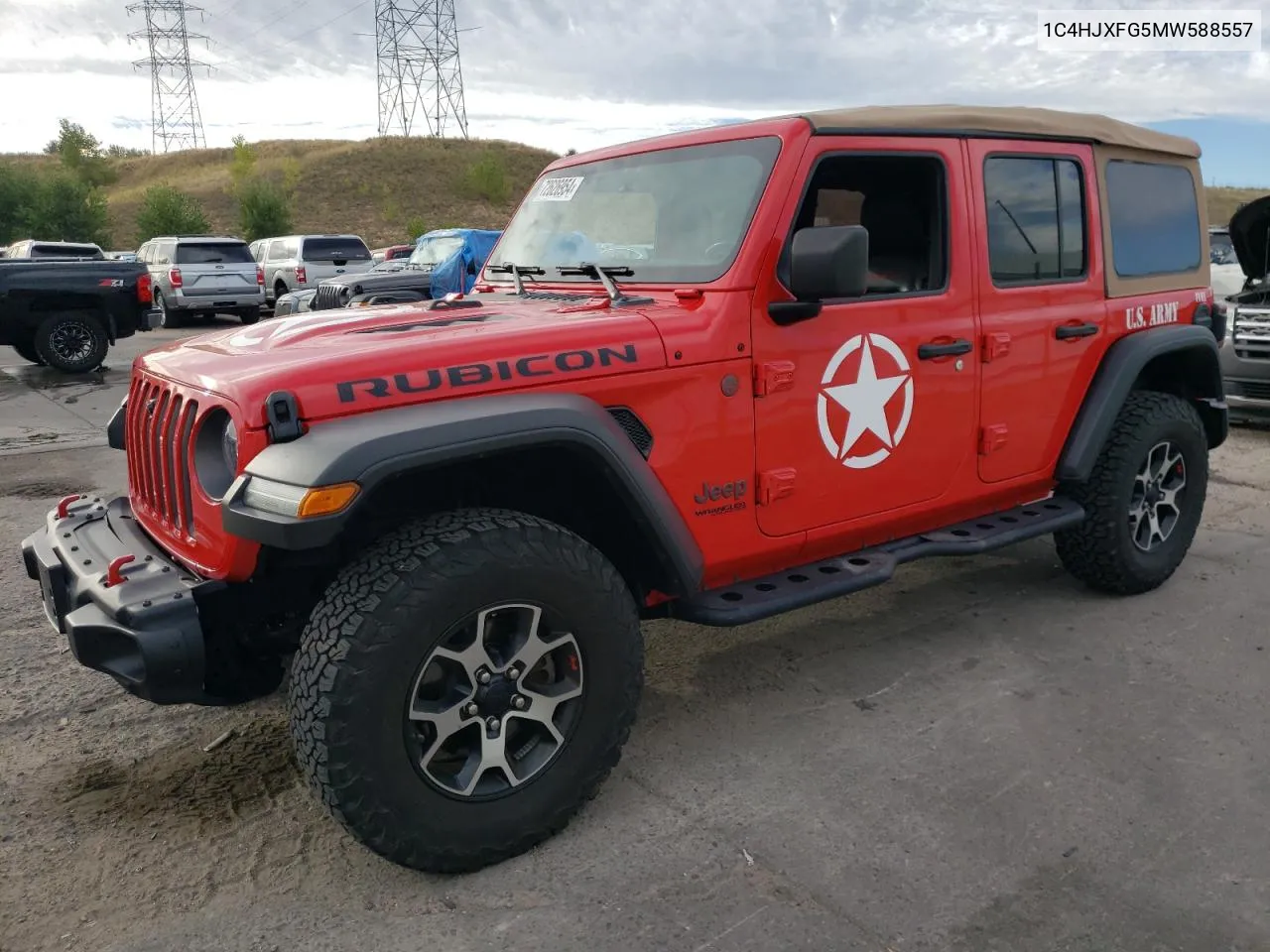 2021 Jeep Wrangler Unlimited Rubicon VIN: 1C4HJXFG5MW588557 Lot: 72626954