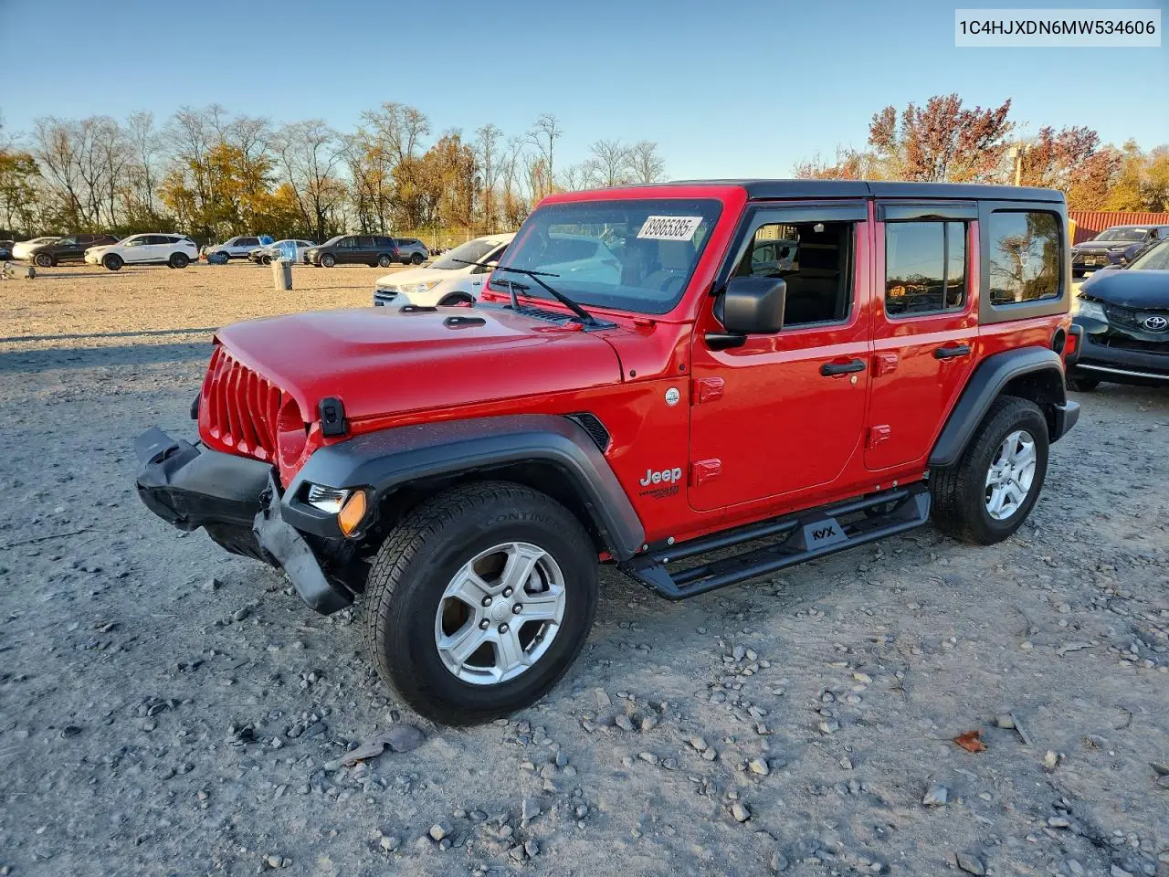 1C4HJXDN6MW534606 2021 Jeep Wrangler Unlimited Sport