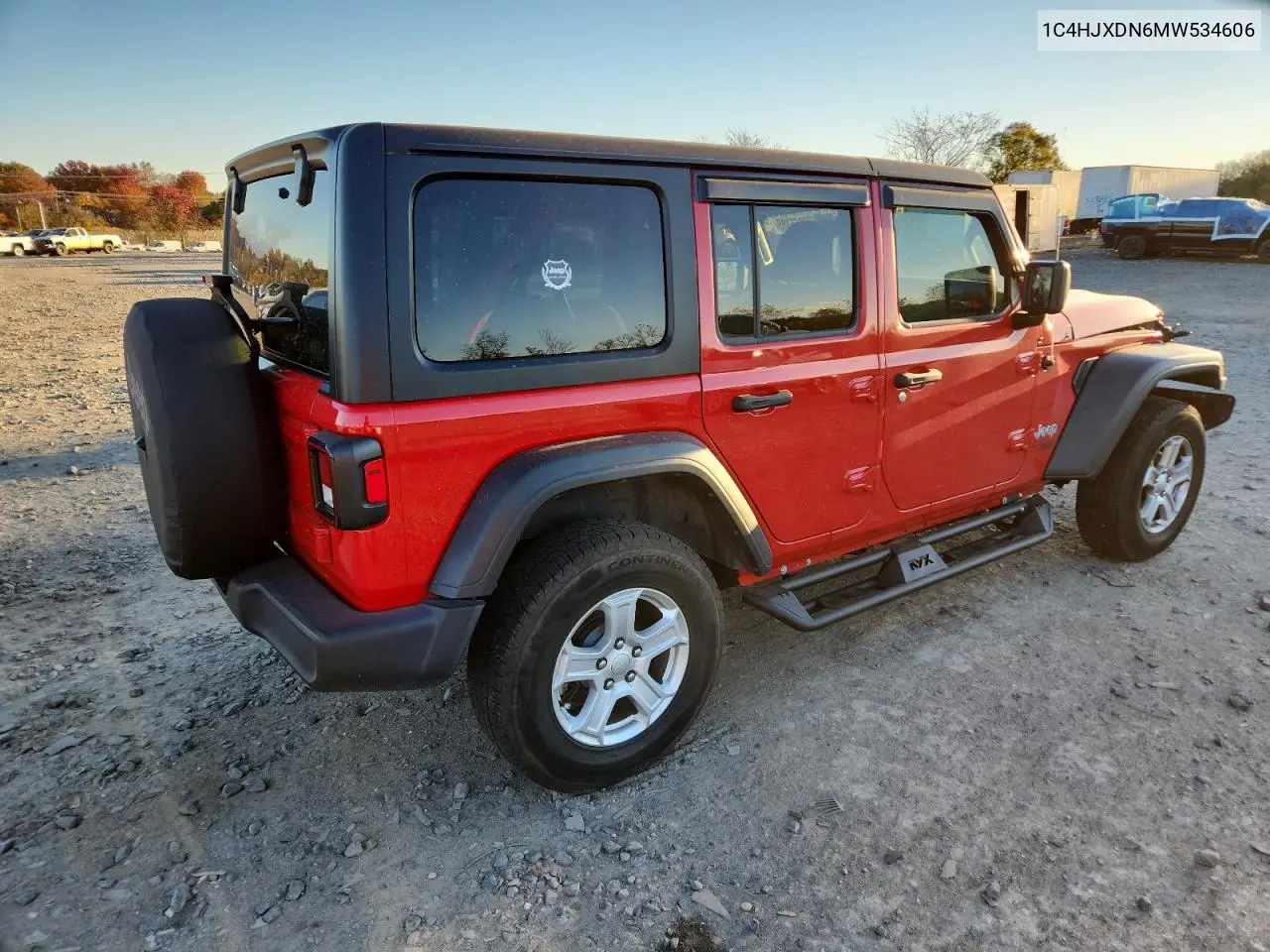 1C4HJXDN6MW534606 2021 Jeep Wrangler Unlimited Sport