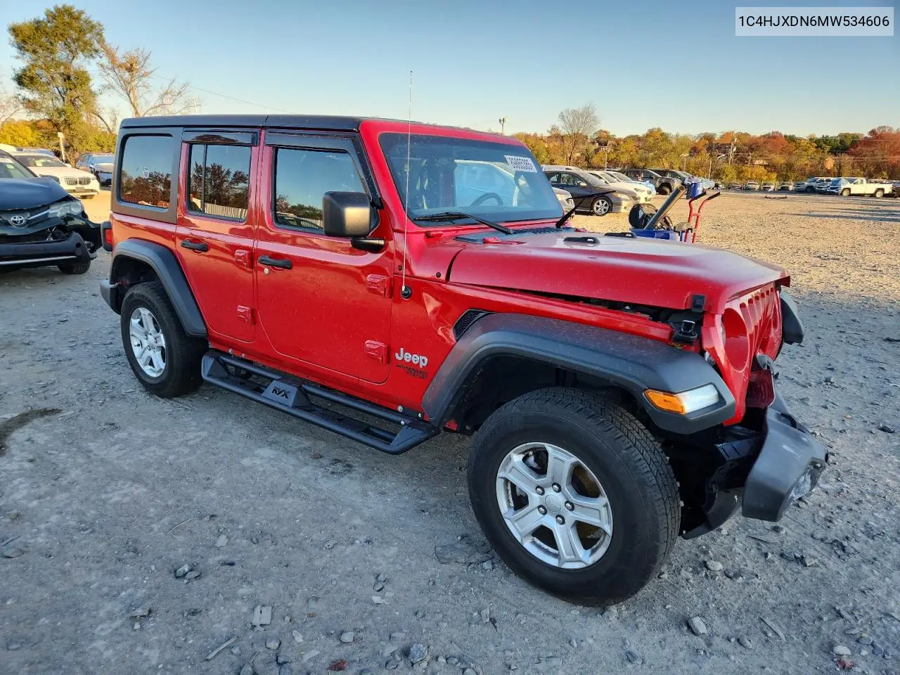 1C4HJXDN6MW534606 2021 Jeep Wrangler Unlimited Sport