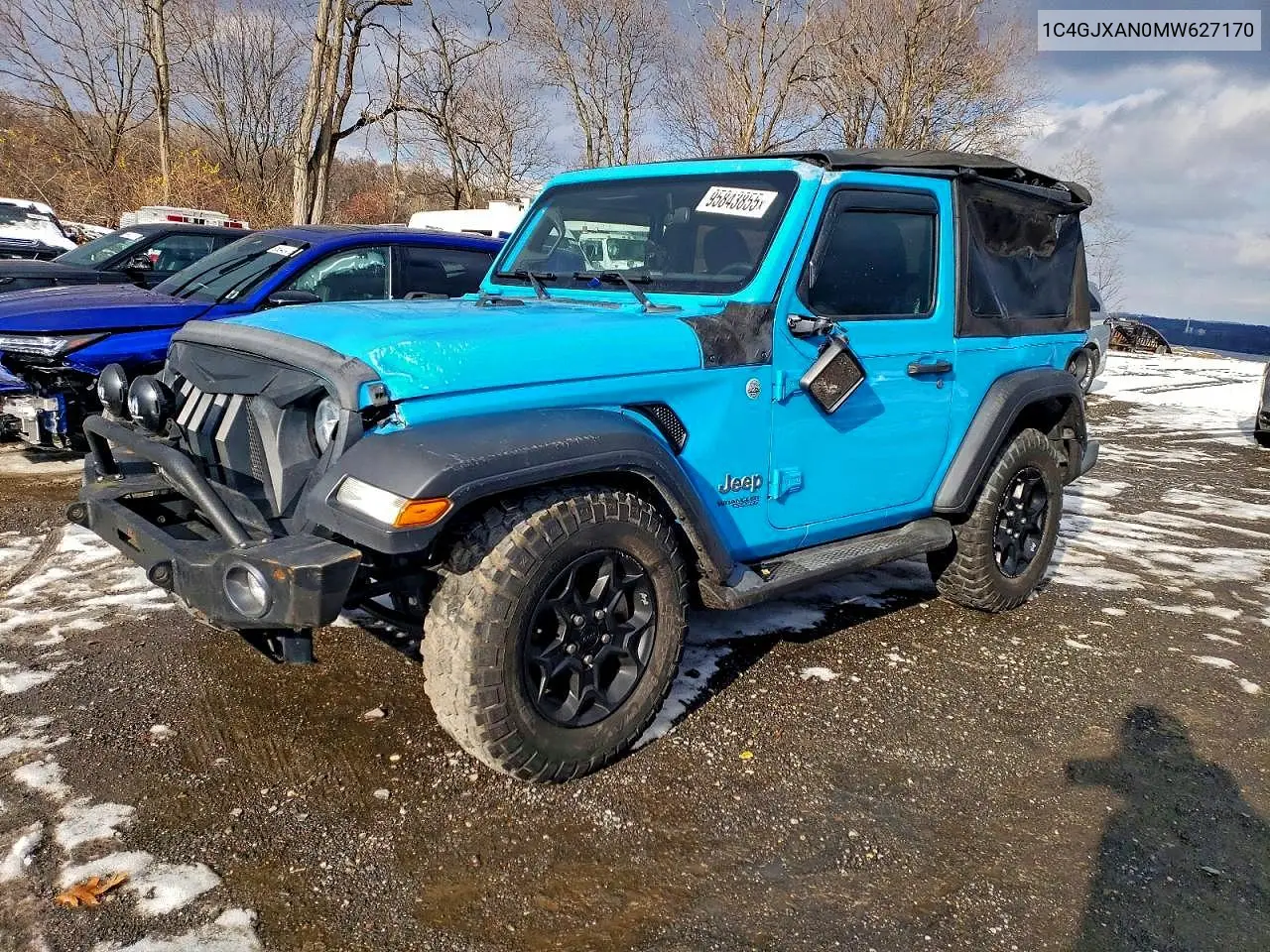 1C4GJXAN0MW627170 2021 Jeep Wrangler Sport