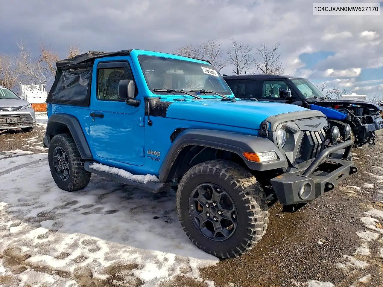 1C4GJXAN0MW627170 2021 Jeep Wrangler Sport